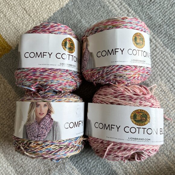 Lion Brand Yarn Comfy Cotton Blend Yarn Variety Bundle - Picture 2 of 7